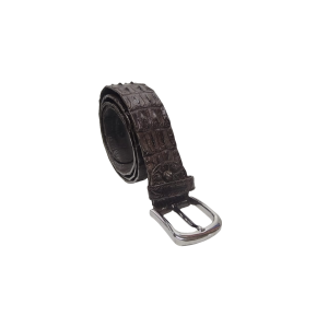 Crocodile Belt Two Bone Single Tongue Buckle