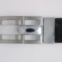 Silver Geometric Pin Buckle with Crocodile Belly Leather Belt – Luxury Design