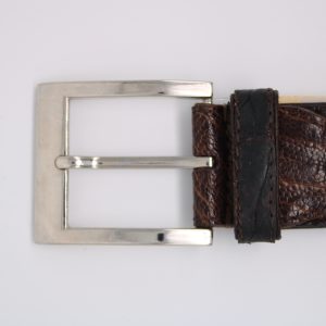 Genuine Crocodile Leather Belt – Classic Silver-Tone Buckle & Handcrafted Finish