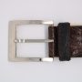 Genuine Crocodile Leather Belt – Classic Silver-Tone Buckle & Handcrafted Finish