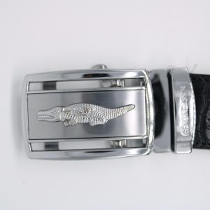 Silver Crocodile Belt Buckle – Auto-Lock Designer Buckle for Leather Belts