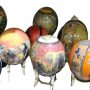 Decorative Ostrich Egg with Coloured Wildlife Prints – Excluding Elegant Tusk Stand