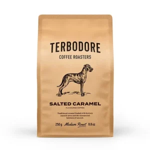 Terbodore Salted Caramel Coffee Beans – 250g | Smooth, Buttery & Boldly Flavored