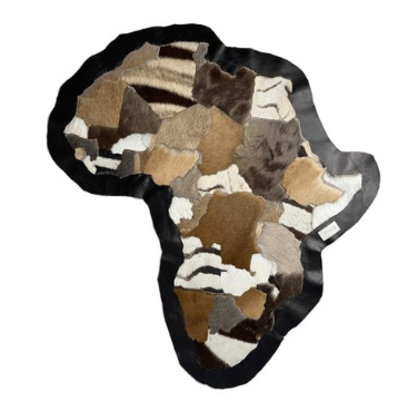 Stitched Leather Africa Map – Handmade African Wall Art - Appletree Natural