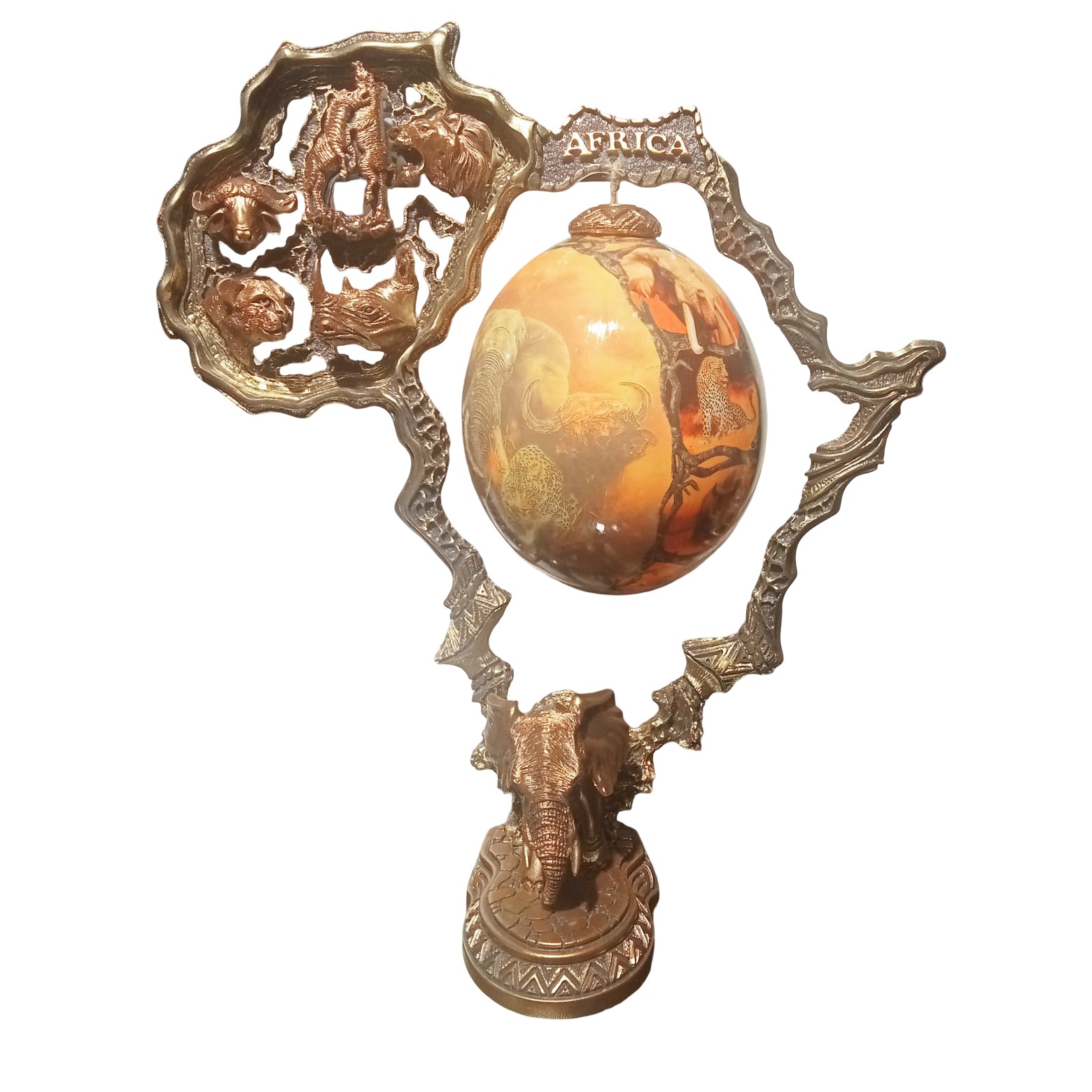 Mounted ostrich egg