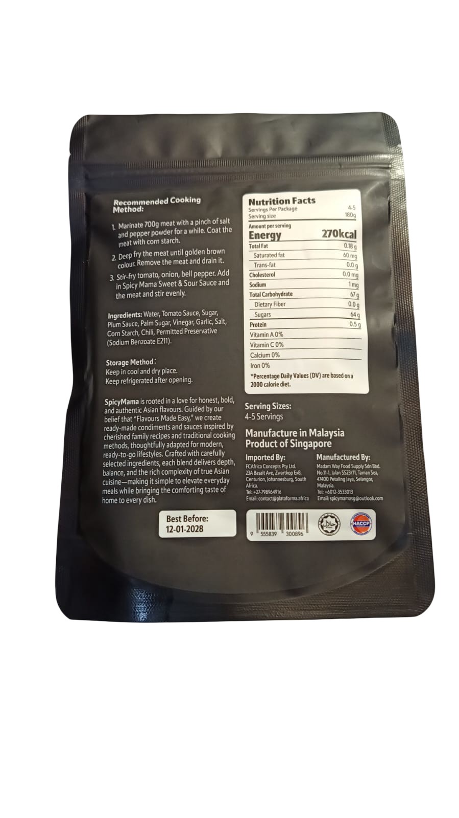 SpicyMama Sweet & Sour Sauce 180g