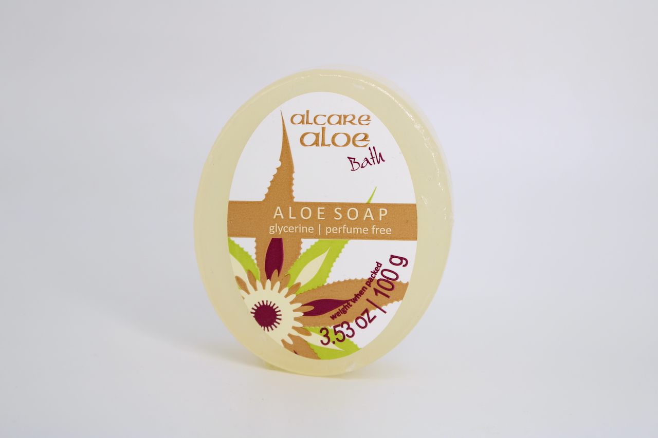 Alcare-aloe-aloe-soap.JPG.jpg Alcare Aloe – Aloe Soap with Glycerine (Perfume-Free, 100g) - Image 1