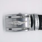 Silver Crocodile Belt Buckle – Auto-Lock Designer Buckle for Leather Belts