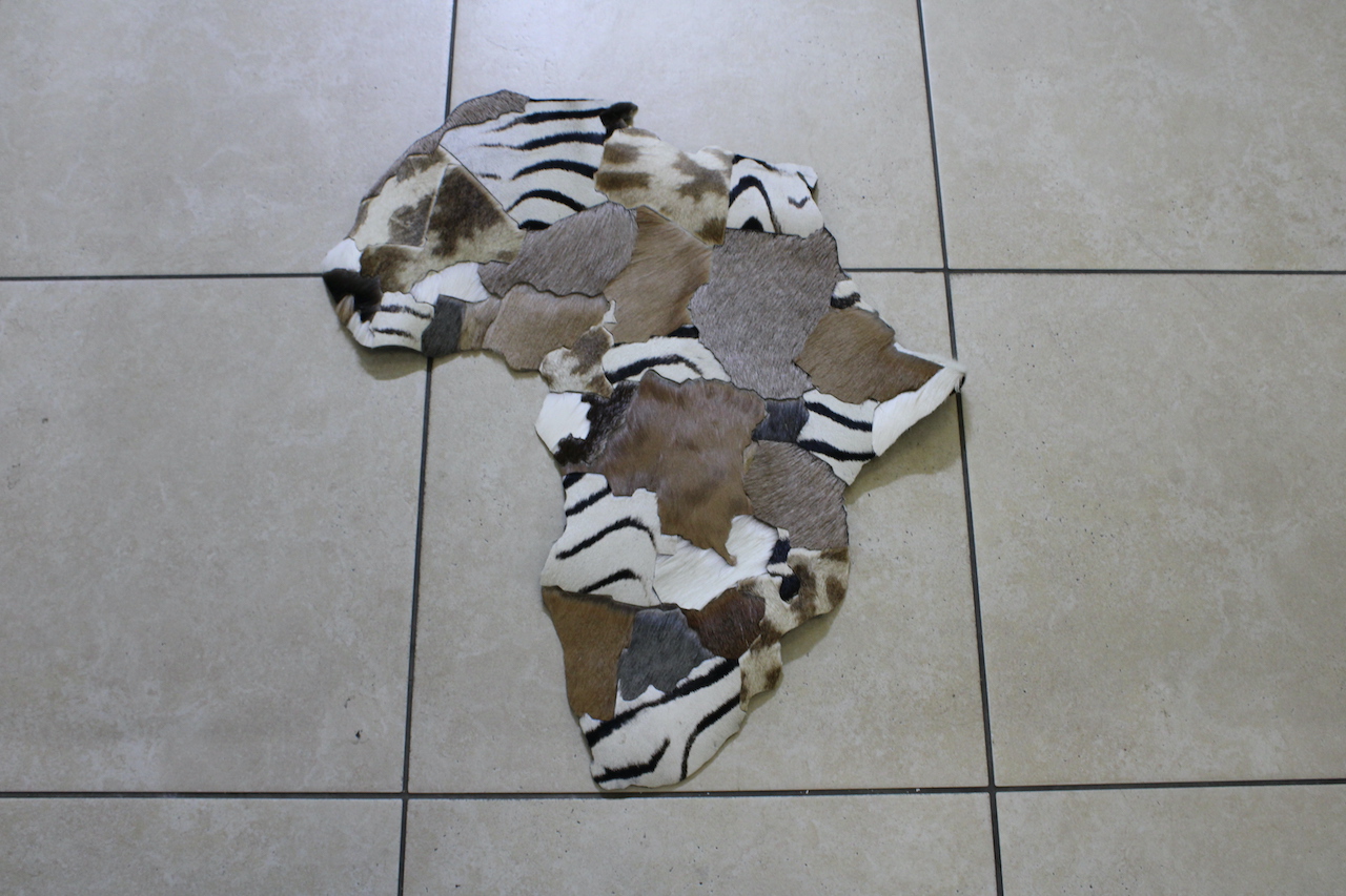 South-africa-map-animal-skin.jpg Handcrafted South African Map – Authentic African Animal Skin Wall Art - Image 1