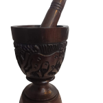 Ebony Wooden Mortar & Pestle – Handcrafted for Grindin